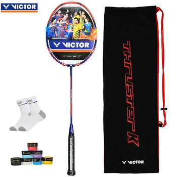 

Original Victor TK-15N THRUSTER K 15 NEW 4U/5U badminton racket Super Light Badminton Racquet 100% carbon With Free Grip strung
