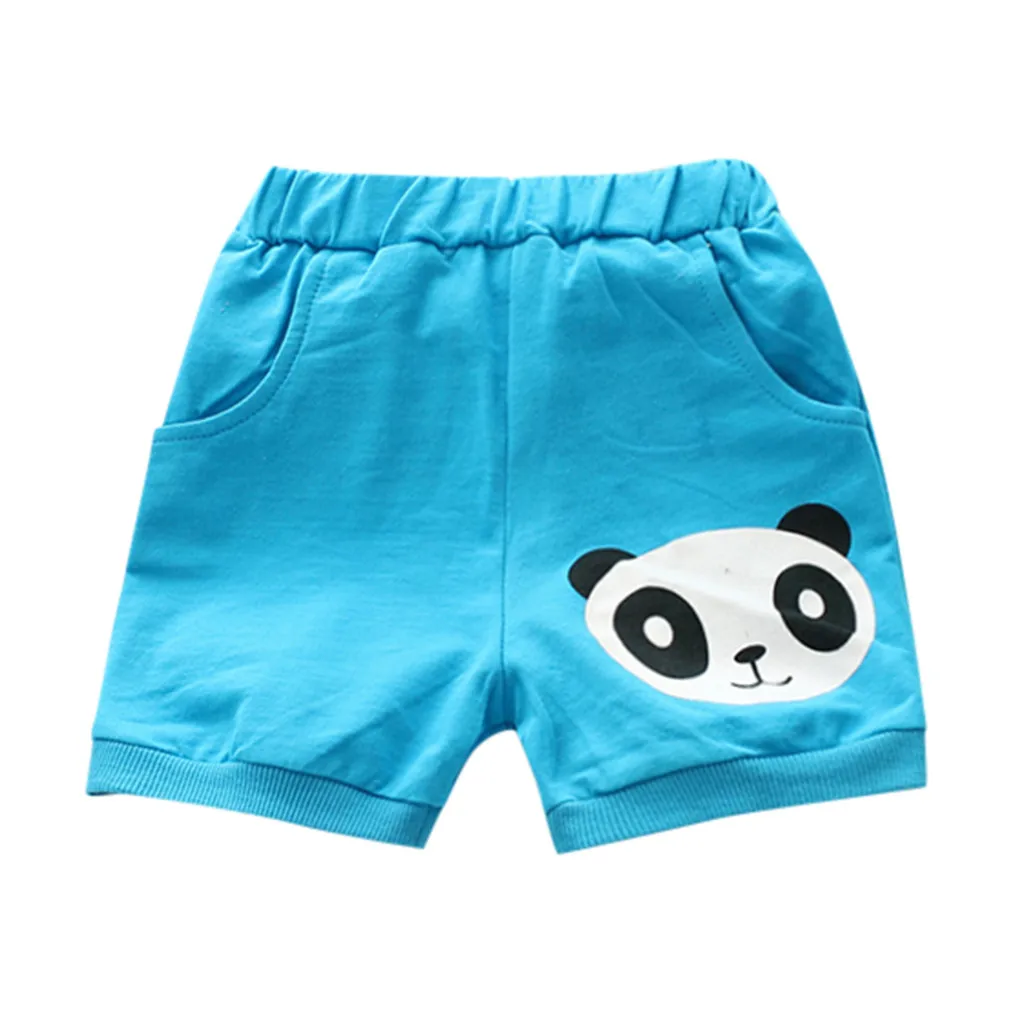 Детские шорты; Детские шорты для девочек и мальчиков; Детские шорты с рисунком панды из мультфильма; хлопковые брюки с эластичной резинкой на талии; шорты для мальчиков - Цвет: A