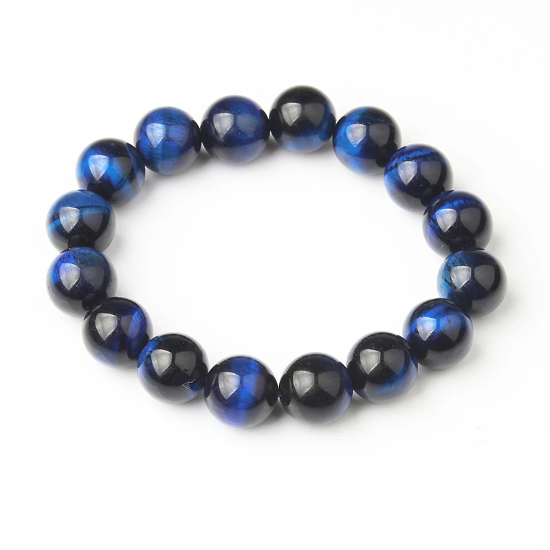 Lingxiang Мода AAA синий из тигрового глаза с Буддой браслеты для мужчин Натуральный Камень круглые бусины эластичность веревка для мужчин женщин браслет