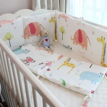 

(2pcs bed bumper) customized baby bed protector colorful clouds animals pattern suitable for all baby bed