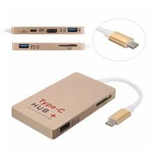 10 шт./лот 6 портов USB 3,1 type c концентратор SD кардридер u-диск SD кардридер 4 K HDMI type C зарядное устройство для Macbook Pro