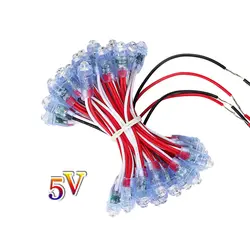 50 шт./лот светодиодный модульная светящаяся гирлянда 5 v IP68 Водонепроницаемый цифровой светодиодный Pixel точек RGB Канал Письма сигнальные