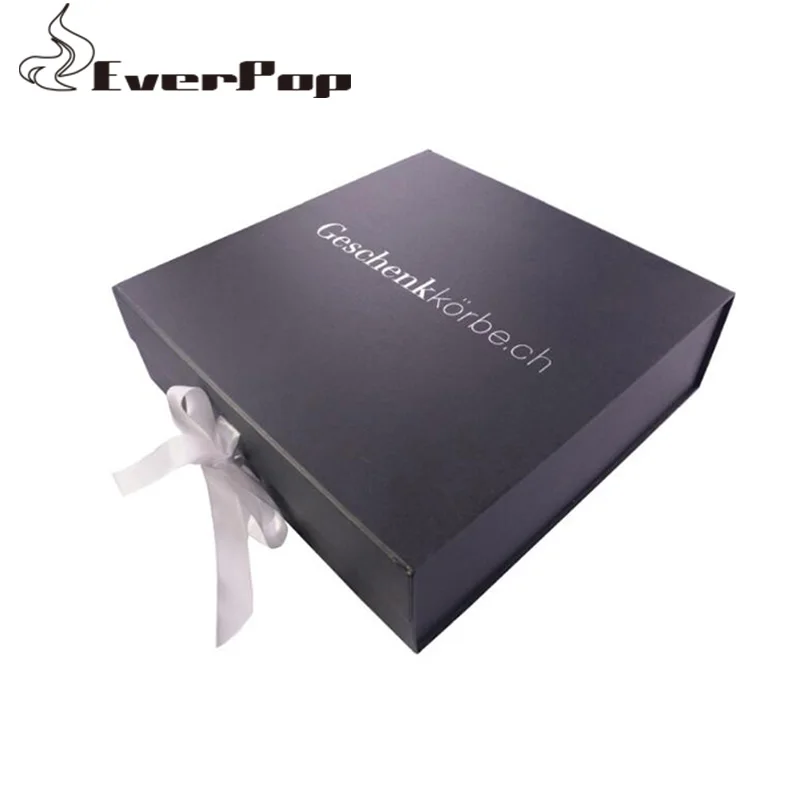 

Wholesale Magnet Folding Paper Flat Pack Box Custom Size and Logo Luxury Magnetic Gift Box with Silk ribbon