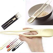 Посуда pauzinhos palillos ZT 2 в 1 Главная двойной Применение длинные Палочки китайские novetly обучения детей столовую ложку палочки