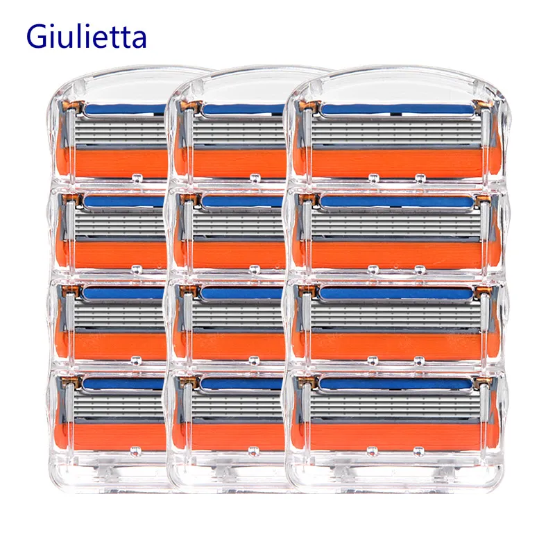 

Giulietta 5 Layer Shaver Razor Blade for Men Compatible Gillettee Fusione Razor Blades For Men Sharp Enough 12pcs/Box