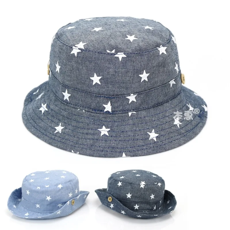 

Soft Cotton Summer Baby Sun Hat Infant Boys Girls Bucket Hat Denim Cotton Toddler Kids Tractor Cap