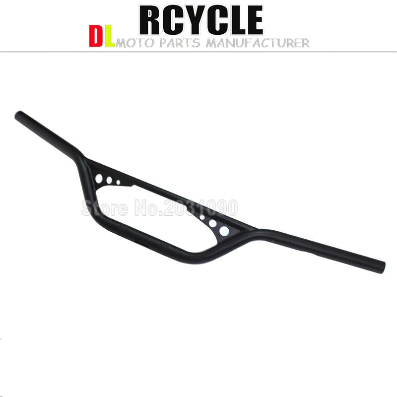 black Scrambler Handlebar Retro Style Drag Cross Bar Drilled Hole for