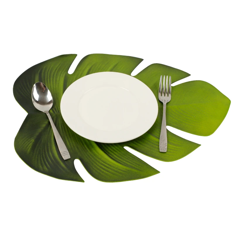 

Cevent 1pc Kitchen Placemat Monstera Palm Leaves Table Mat Dining Table Pad Coasters Waterproof Table Decor Party Decoration