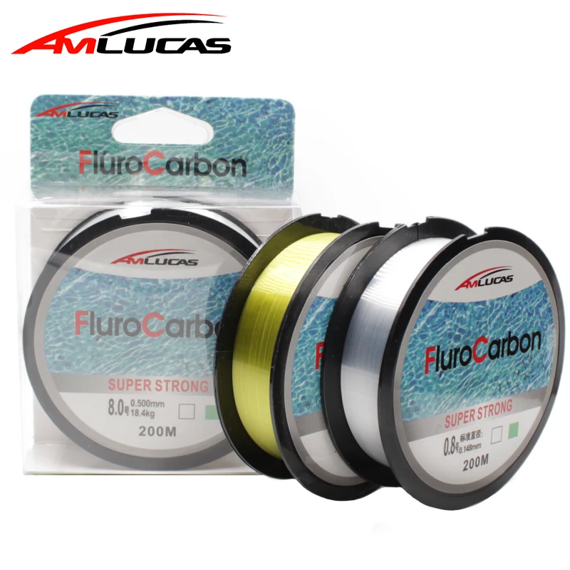 Amlucas جديد 200 M حبل صيد من النيلون الأبيض/الأخضر لونين 6.8LB-40LB الكربون الألياف زعيم خط صنارة صيد السمك بذبابة الصيد الصناعية pesca WE1250