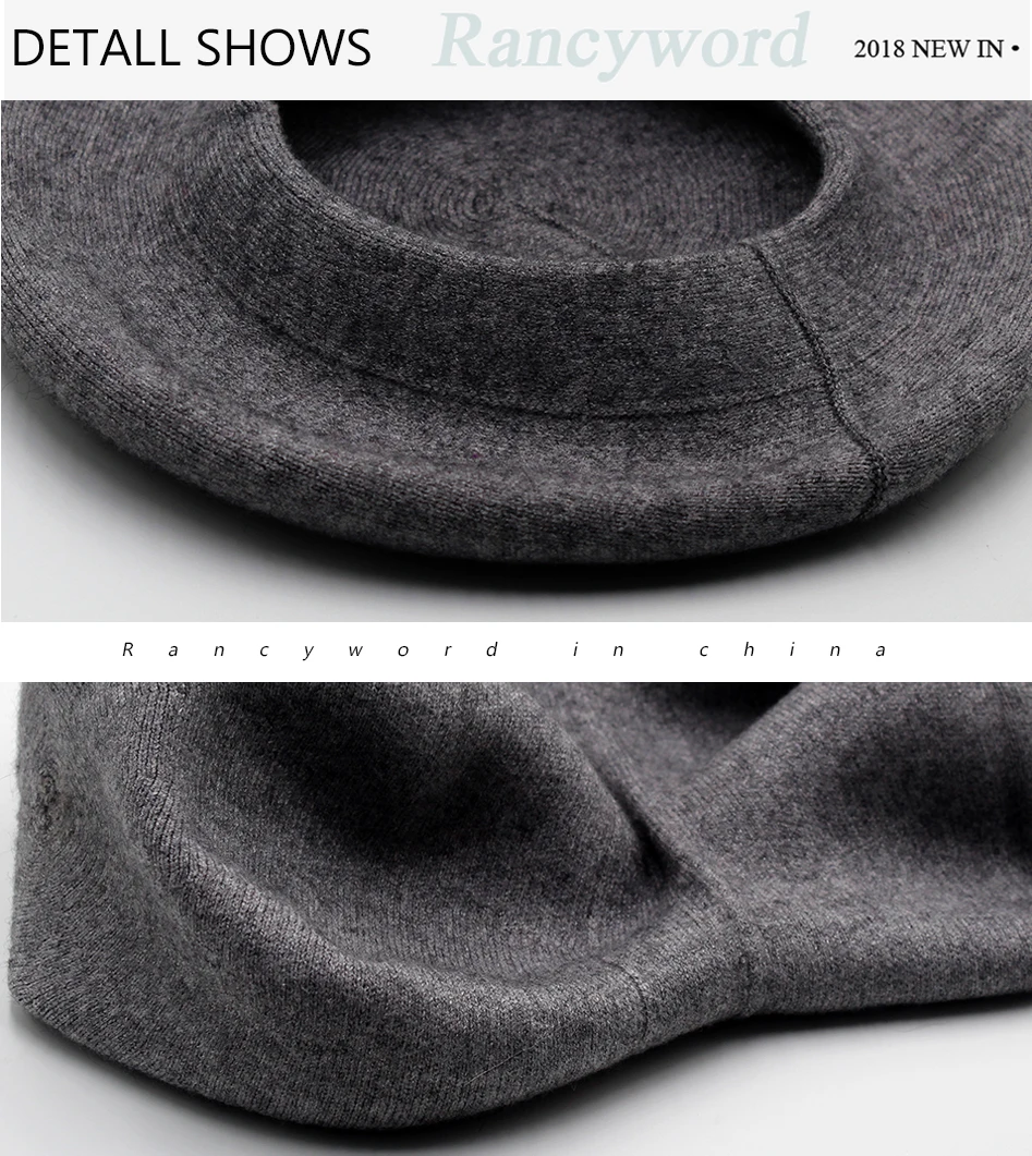 Women Beret Wool Hat Winter Knitted Wool Berets Real Fur Pompom Hats Beanies Female Top Quality Beret Cap (6)