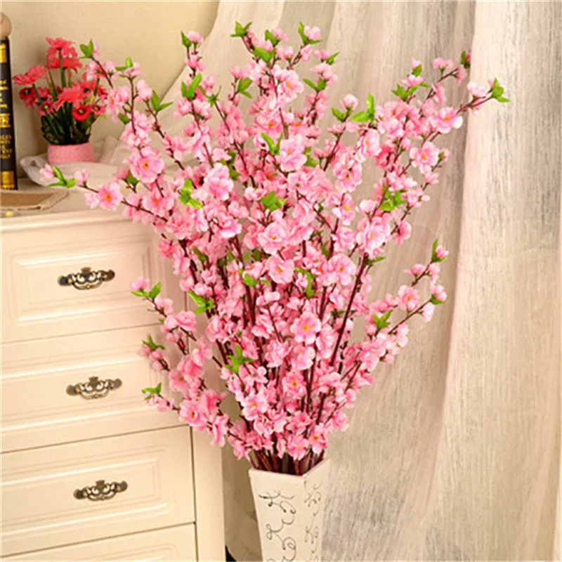 

1pcs 65cm Artificial Flowers Peach Blossom Simulation Flower For Wedding Decoration fake Flowers Home Decor