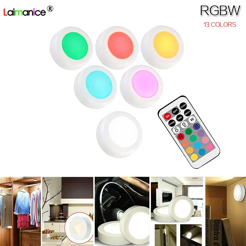 

Wireless Multicolor Dimmable RGB Cabinet Light Remote Control Touch Sensor Closet Led For Wall Wardrobe Stair Hallway Night lamp