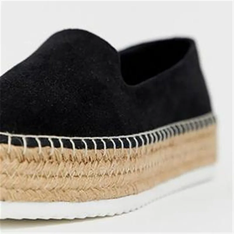 MoneRffi Faux Suede Espadrilles Shoes Casual Loafers Women Flats Ballet Comfortable Ladies Zapatos Mujer