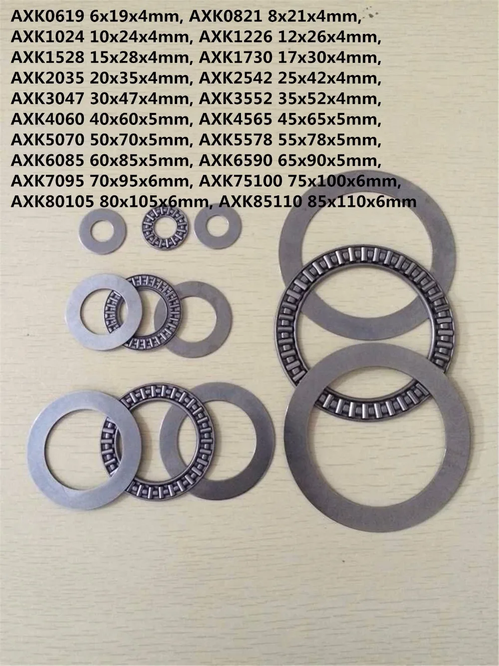 

1PC AXK6085 AXK6590 AXK7095 AXK75100 AXK80105 AXK85110 + 2AS Needle Roller Bearing Thrust Bearing