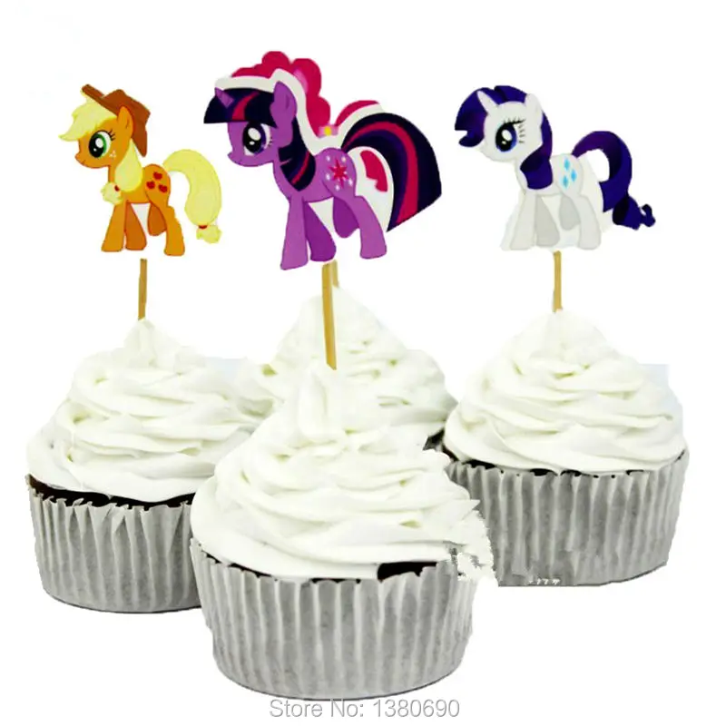 My Little Pony Cupcake Set Birthday Party 24 Cupcake Cases, 24 Cake Toppers 