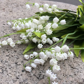 

3/6Pcs Artificial Flowers Valley Lily Artificial Plant Wind Chime Orchid For Wedding Room Decoration Holding Flowers Fake Flower