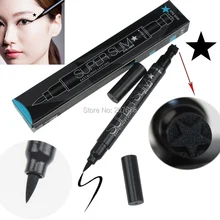Профессиональный Супер тонкий макияж водонепроницаемый глубокий черный очень тонкий жидкий карандаш подводка для глаз Косметика с звездным уплотнением легко носить с собой