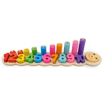 

Children Wooden Montessori Materials Learning To Count Numbers Matching Digital Shape Match Early Education Teaching Math Toys