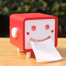 DIY Plastic Cardboard Smiling Face Paper Towel Box Household Toilet Paper Towel Box Storage Rack Bathroom Accessories