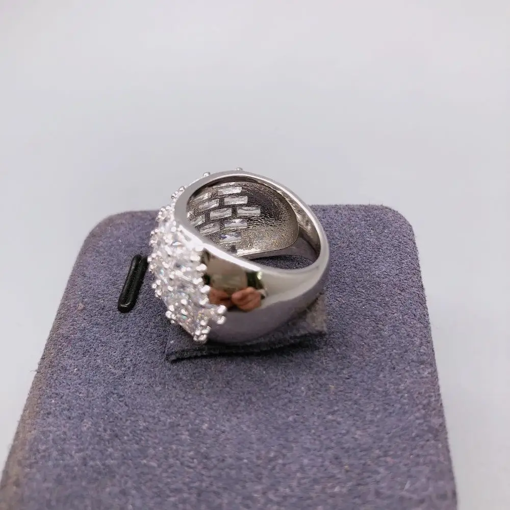 Овальные поверхности прямоугольный AAA кубический цирконий камень Cz широкий толстый роскошные кольца для Для женщин аксессуары вечерние украшения