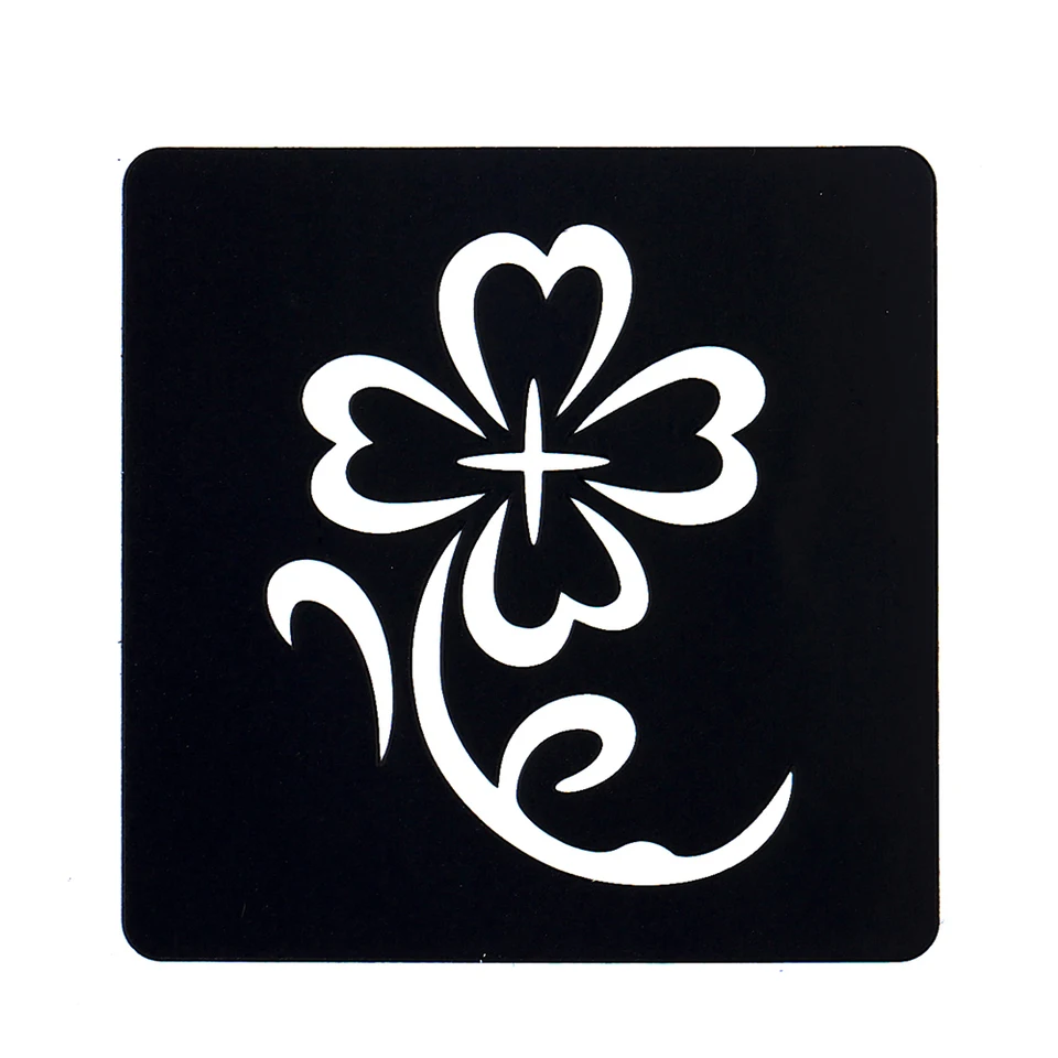 1 Pc Aérographe Temporaire Henné Pochoir Pour Femmes Art Corporel Peinture étanche Quatre Feuilles Trèfle Fleur Tatouage Pochoir Outil 2019 G73