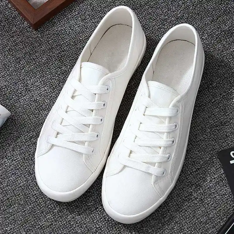 white canvas womens trainers
