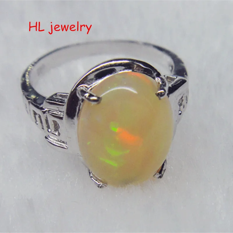 

Australia Natural Fire Opal 9.5x12mm Oval 925 Sterling Silver Lady Rings