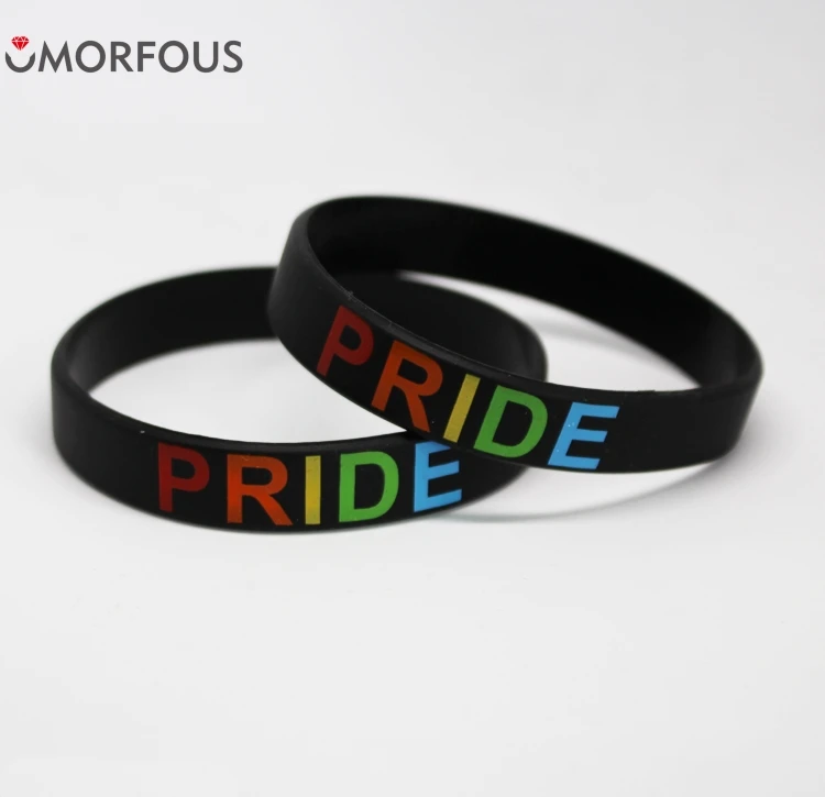 Gay Pride Rainbow Slim Awareness Silicone Bracelet Wristband | Украшения и аксессуары
