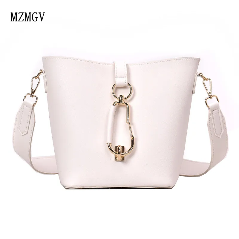 

2019 large capacity fashion simple ladies bag high quality pu handbag casual metal buckle shoulder bag Messenger bag ladies
