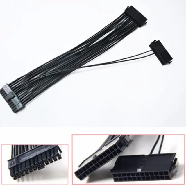 Best Offers Upgrade 24pin 20+4pin Dual PSU ATX Power Supply Adapter Cable Connector For Mining 30cm Starting Line Computer Components