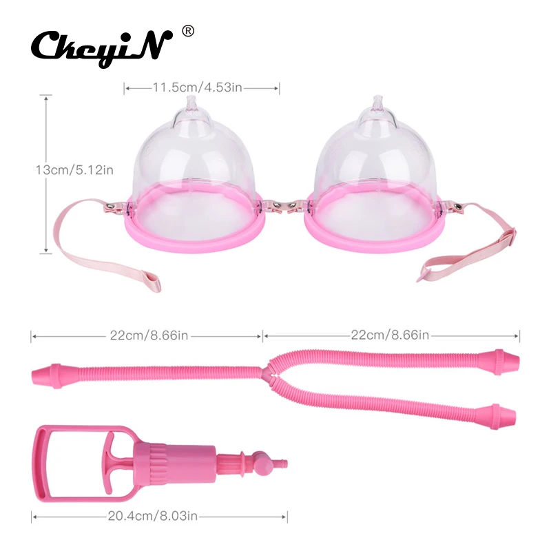 Vacuum Suction Breast Massager Women Breast Enlargement Pump Dual Vacuum Cup Twin Cups Chest Enhanc