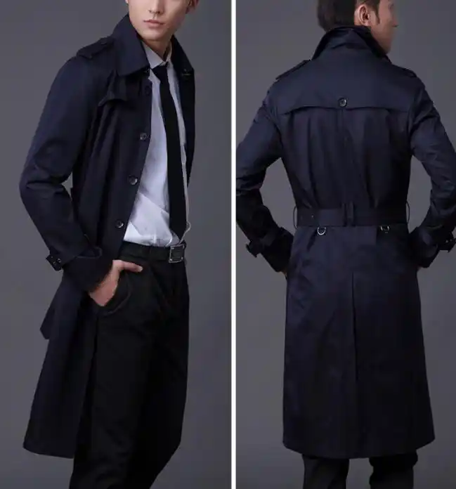 slim fit long coat mens