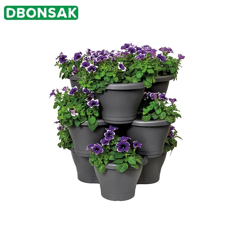 

Three-dimensional Multi-layer Flower Pot Balcony Vegetable Strawberry Planting Flower Pot Suspension Hanging Plastic Flower Pot
