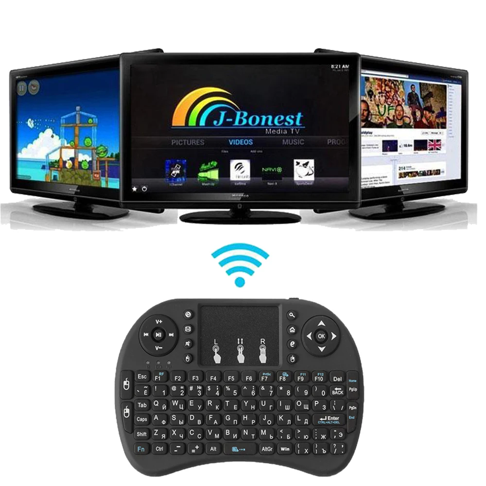 2,4 ГГц Беспроводная Клавиатура Тачпад Fly Air mouse для Android tv Box телеприставка компьютер PS3 Английский Русский Испанский