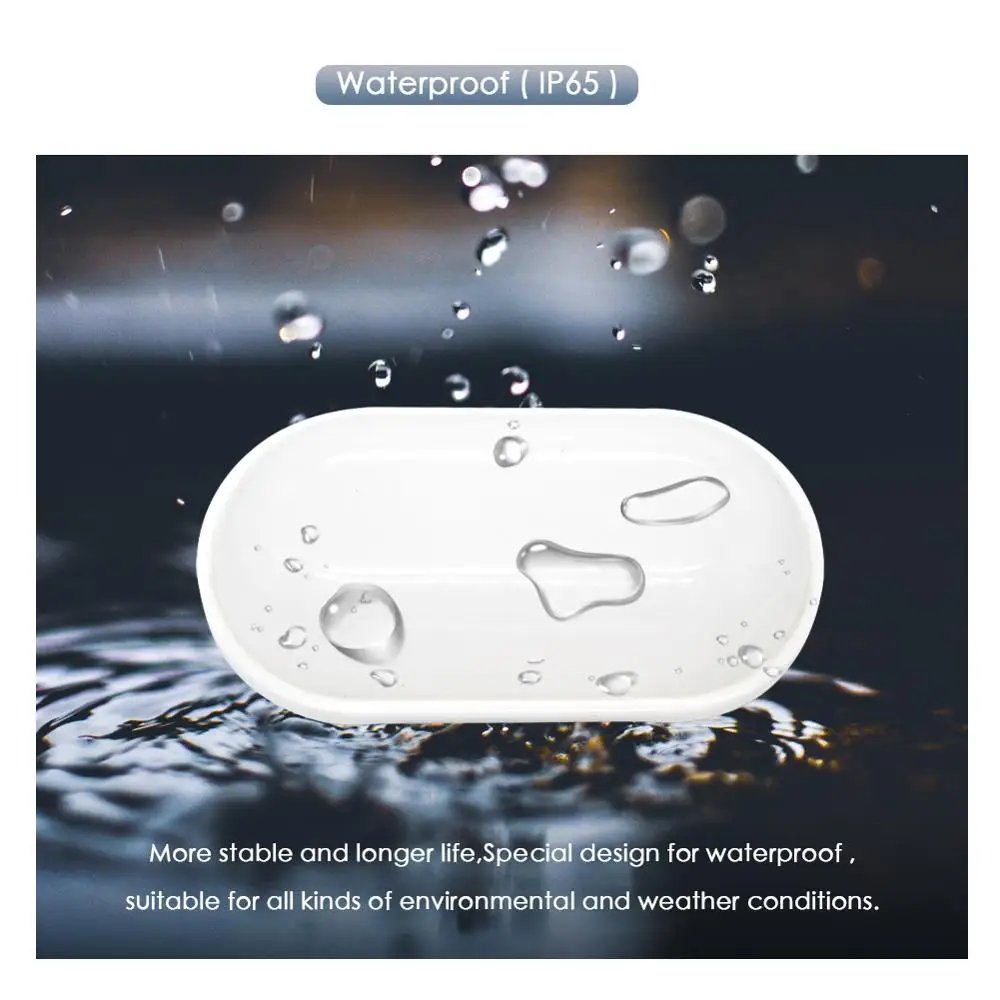  LED Moisture Proof Ceiling Lamp IP65 Waterproof Bathroom Outdoor Garden Yard Lamp 16W 20W Round Ova - 33045506122