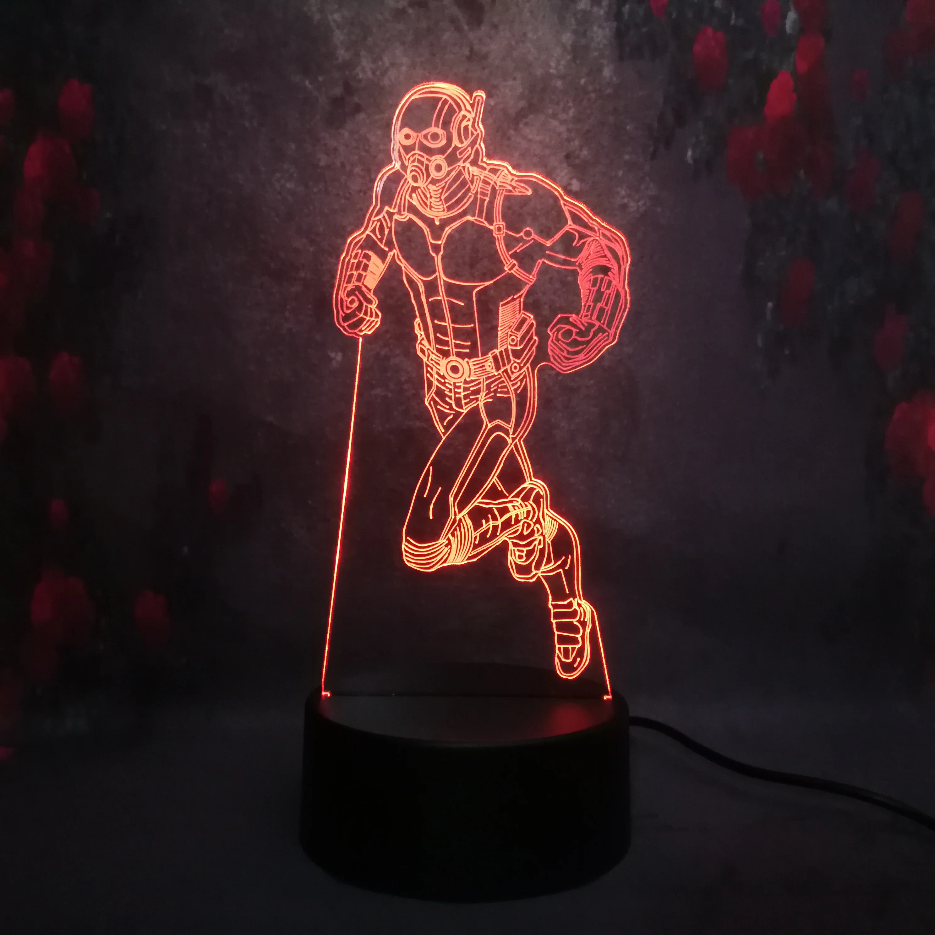 Крутой Marvel 3D Муравей Человек ночник 7 цветов дистанционного сенсорного LED лампы USB