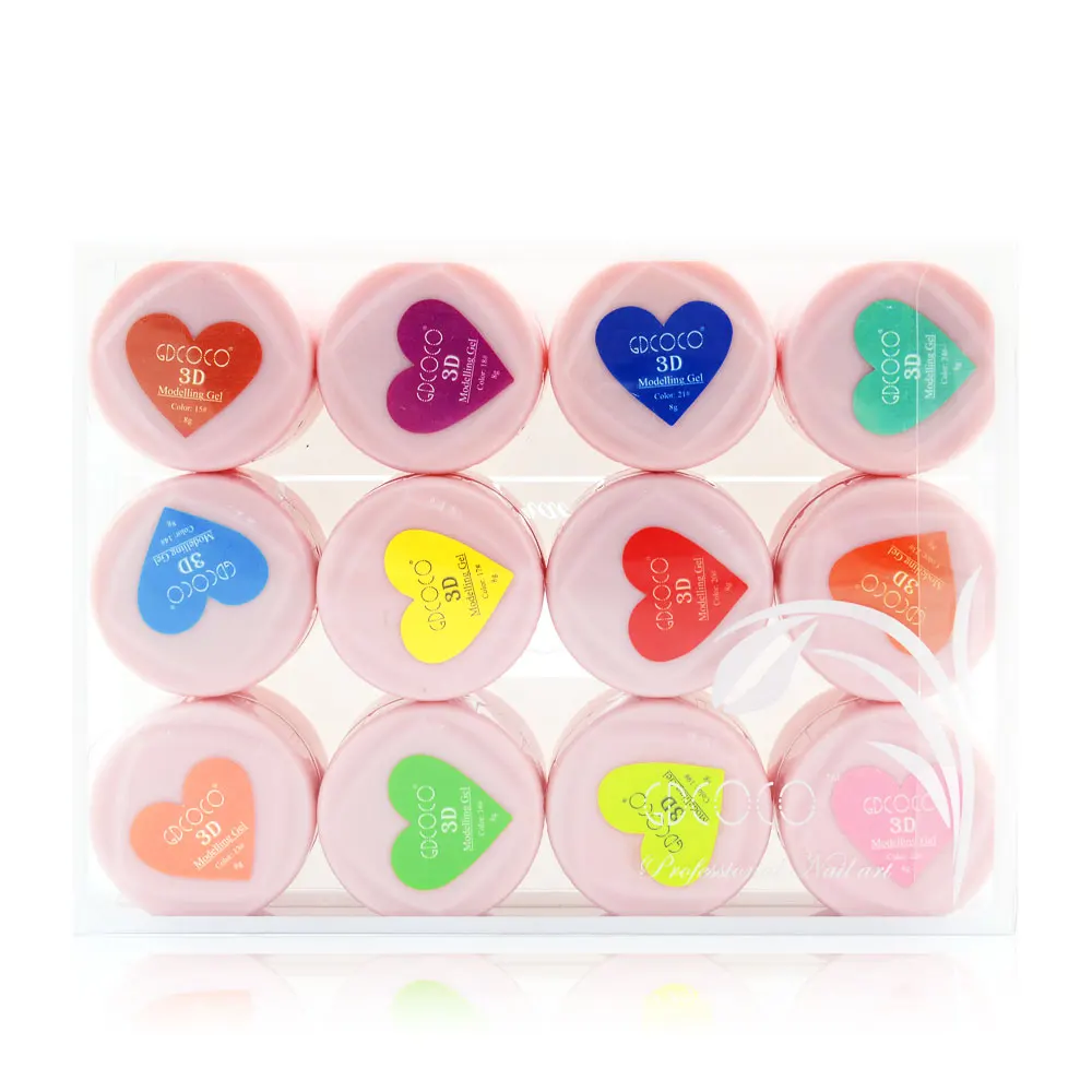 40261 Merek GDCOCO Nail Art Desain Mudah DIY 24 Warna 8 Ml 3D Patung