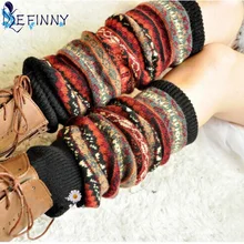 Зимние гетры выше колена; удобные вязаные гетры; стильные чулки