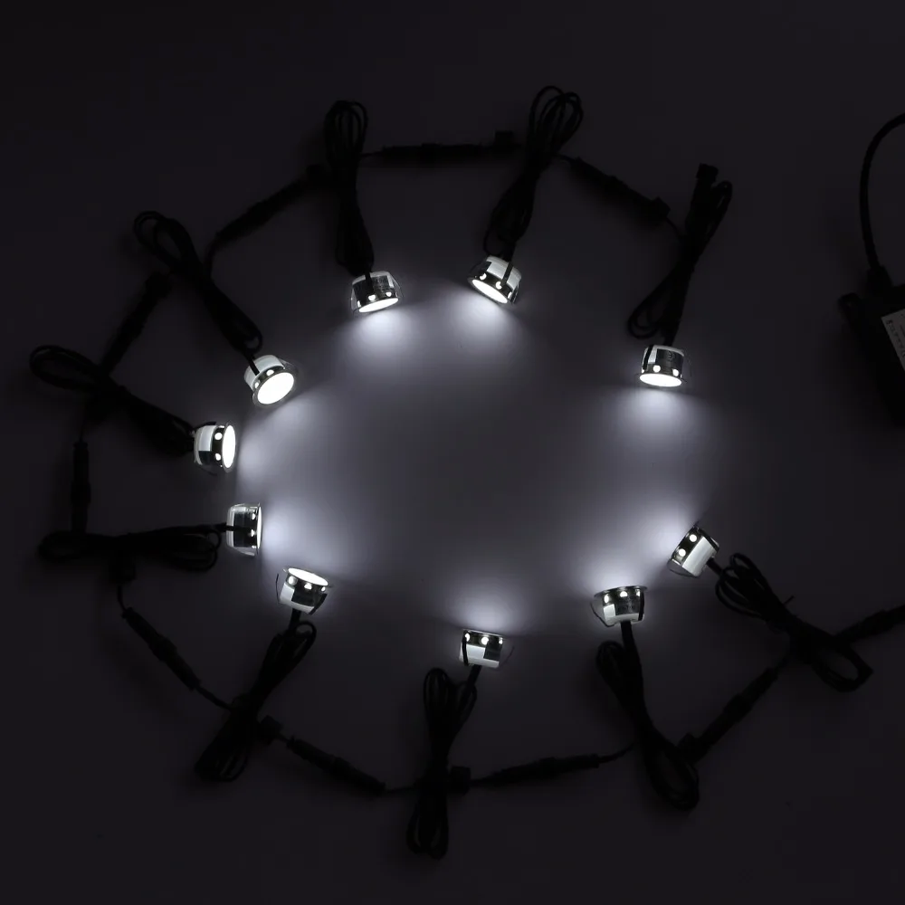 Emissor de Luz Iluminação de Parede Pacote de 20 Ip67 à Prova Luz do Jardim ao ar Diodo Subterrânea Convés d' Água Livre Passo Piso Lâmpada 12 v 14 Lâmpadas subterrâneas