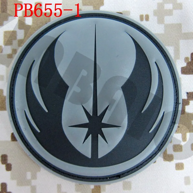 3D ПВХ патч джедай рыцарь военный тактический боевой Резиновый патч - Цвет: PB655 Gray