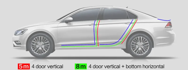 8 м украшение автомобиля, лента предотвращения столкновений для Toyota Camry Corolla RAV4 Yaris Highlander/Land Cruiser/PRADO Vios автомобильные аксессуары