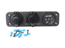 Good Quality 12V Power Socket + Dual USB Port Charge Socket Adapter+ DC Digital Voltage Voltmeter Socket Panel Fr Rv Car Boat