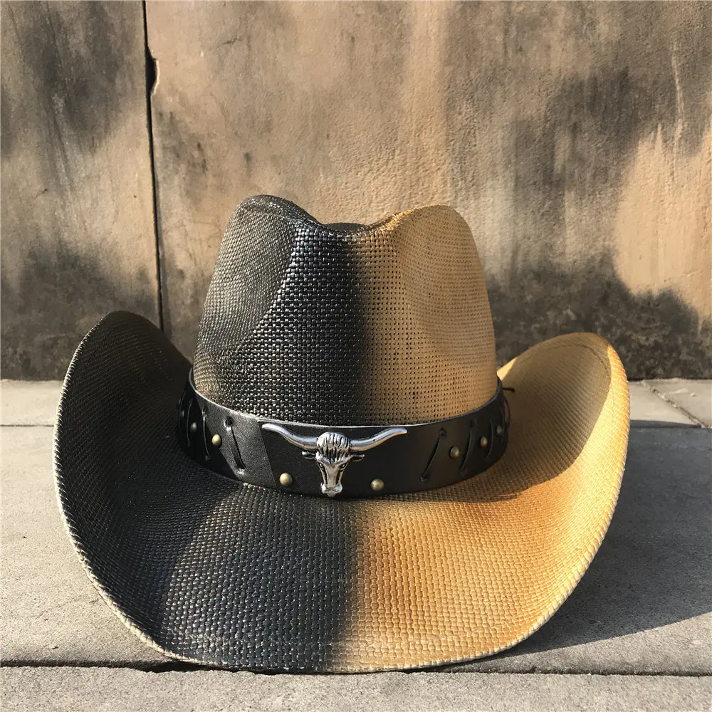 Men Women Panama Hat Cowboy Western Cap Wide Brim Sunhat Sombrero Sunbonnet Wool