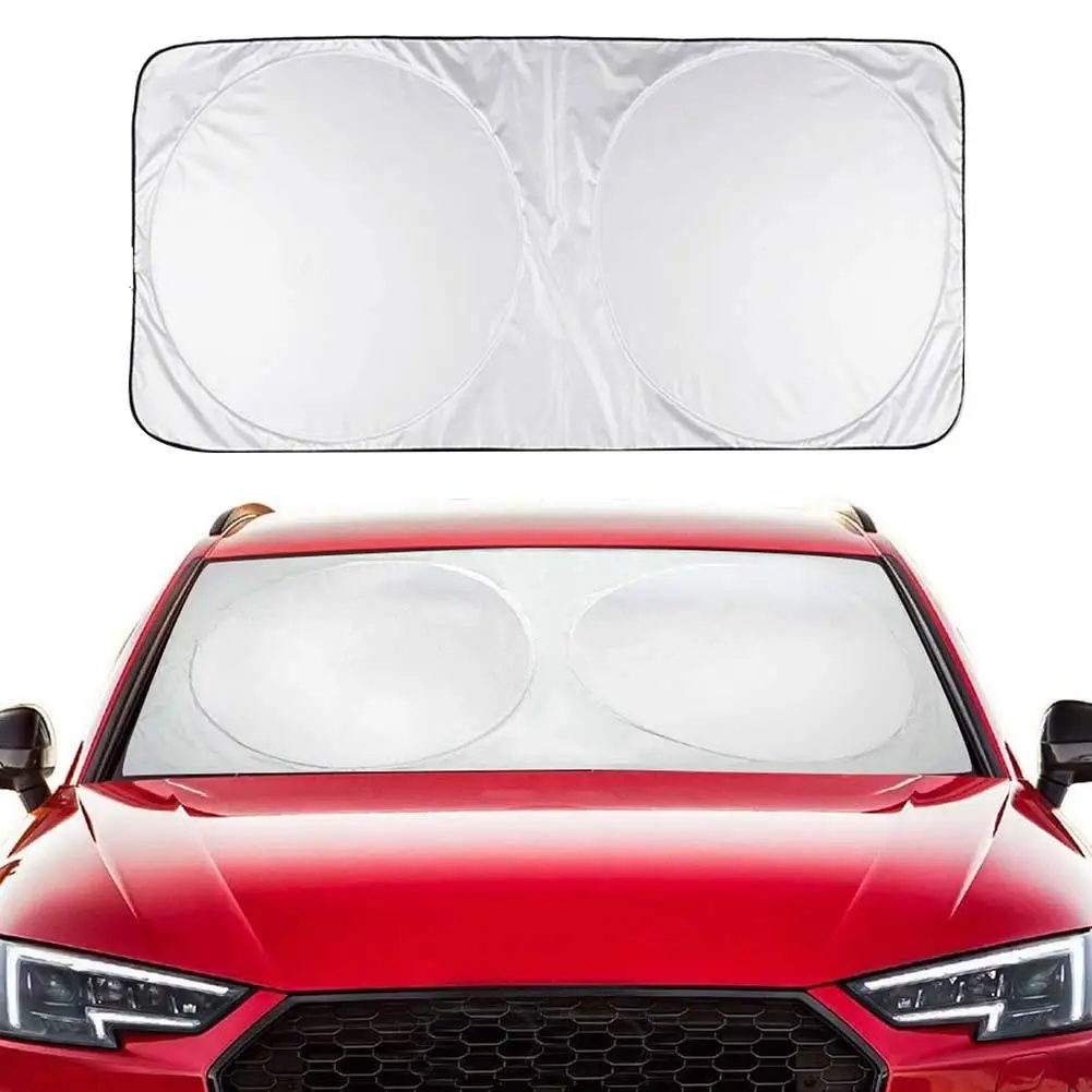 Double Circle Car Front Windshield Sun Heat Blocking Anti UV Cover Protector Car Windshield