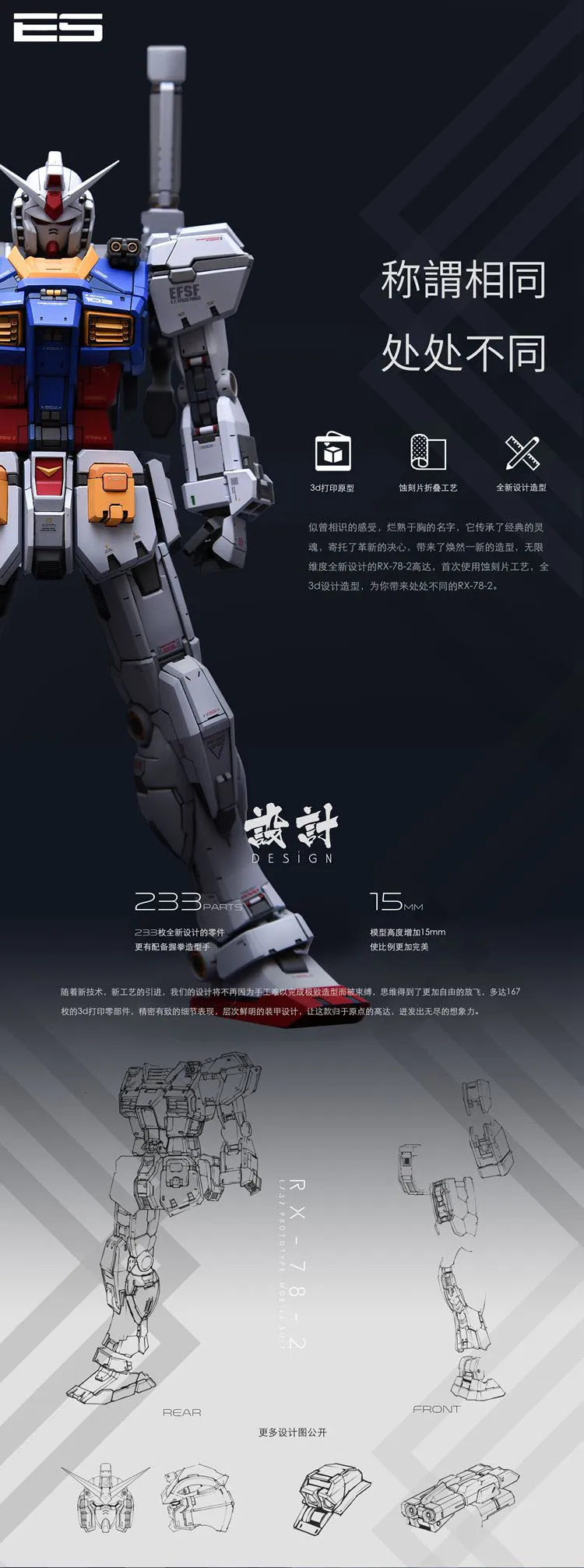 Comic Club Refitting набор GK смолы для Gundam MG 1/100 RX-78-2 происхождения по бесконечным измерениям