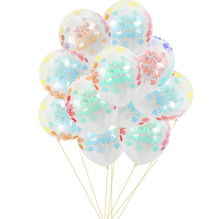 10 шт./лот 12 дюймов прозрачный латексных воздушных шаров с прозрачный шар в форме звезды романтические надувные украшения на свадьбу на день рождения вечерние воздушный шарик - Цвет: happy birthday