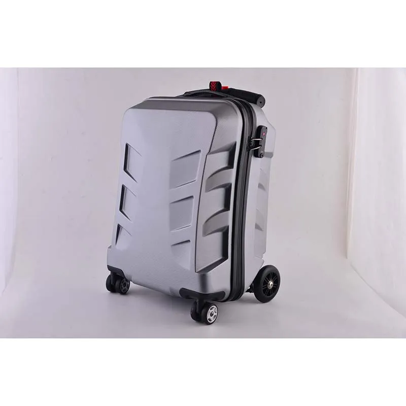 LeTrend Многофункциональный скейтборд чемодан на колёсиках пароль чемодан колеса 20 дюймов креативный кабина тележка компьютерная дорожная сумка - Цвет: silver