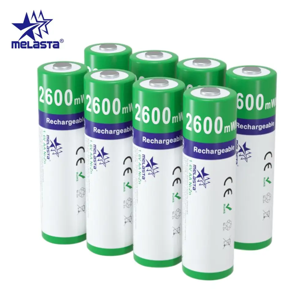 8pcs AA 1,65 V 2600mWh NIZN аккумуляторная батарея с 1 USB зарядкой 2A Ni-Zn аккумуляторы для игрушек MP3 камеры - Цвет: 8pcs