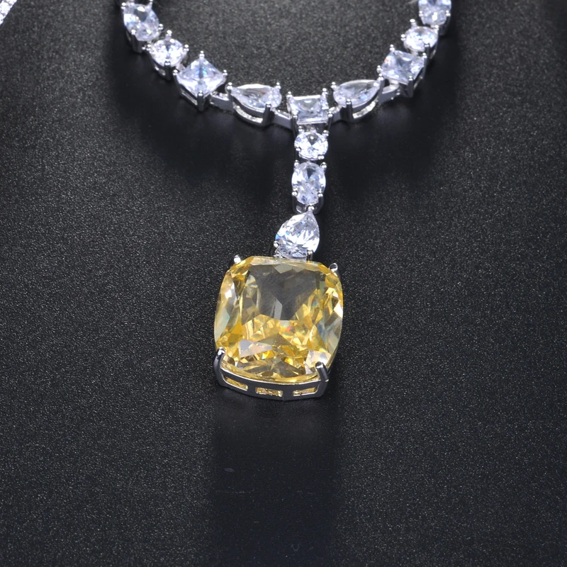 HIBRIDE New Design Brilliant Earring Ring Necklace Jewelry Set For Women Bridal Wedding Accessories Wholesale N-712 - Image 4