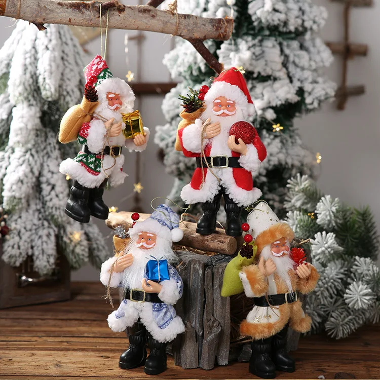 Рождественский подарок Санта Клаус отправить подарок кукла из смолы Рождественский стол украшения стоящая Рождественская вечеринка украшение для дома Дерево Подвески
